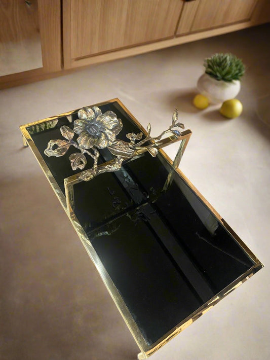 Brass Platter with Handle - 12x24 - LA Home Store