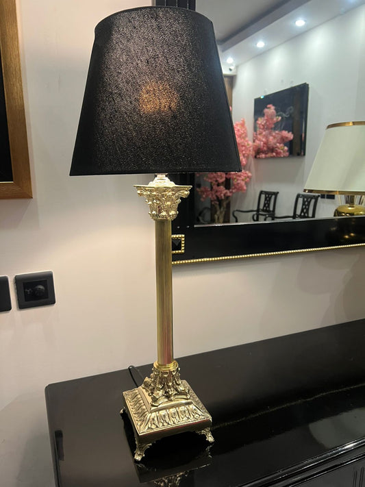 Brass Lamp Victorian - Black shade - 01