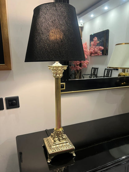 Brass Lamp Victorian - Black shade - 01