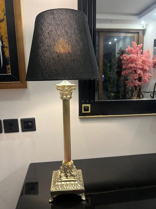 Brass Lamp Victorian - Black shade - 02