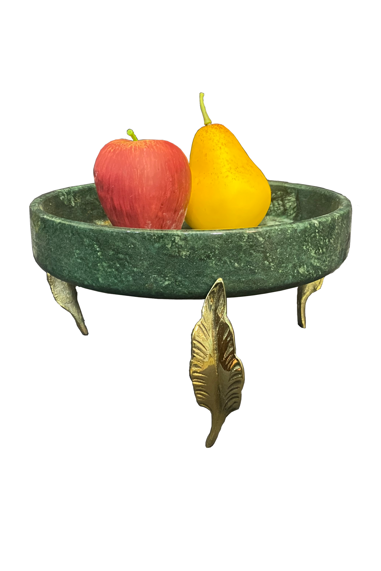 Marble Bowl Flat With Brass Stand - (20 Cm) - LA Home Store