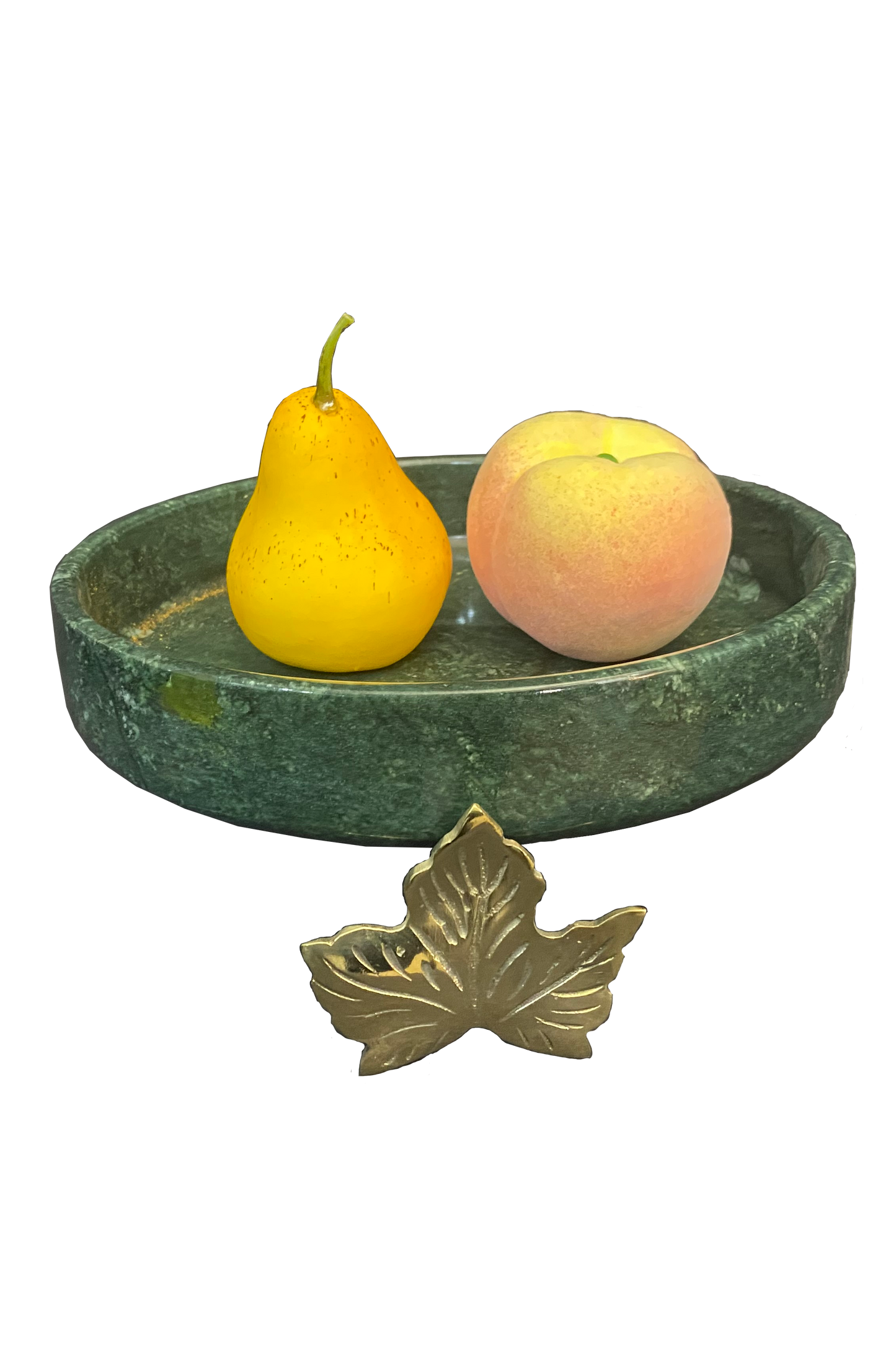 Marble Bowl Flat With Brass Stand - (20 Cm) - LA Home Store