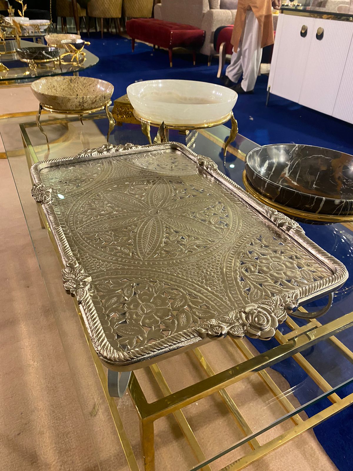 Silver Metal Platter - Large - LA Home Store