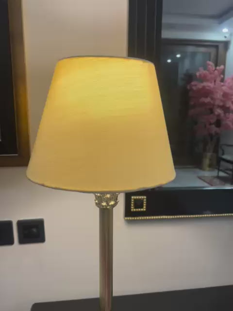 Brass Lamp Victorian - with white shade - video
